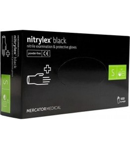 Juodos nitrilinės pirštinės NITRYLEX S dydis - 100vnt