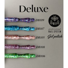 Blizgančių gelinių lakų rinkinys DELUXE HEMA Free gel polish, 5x8ml. 